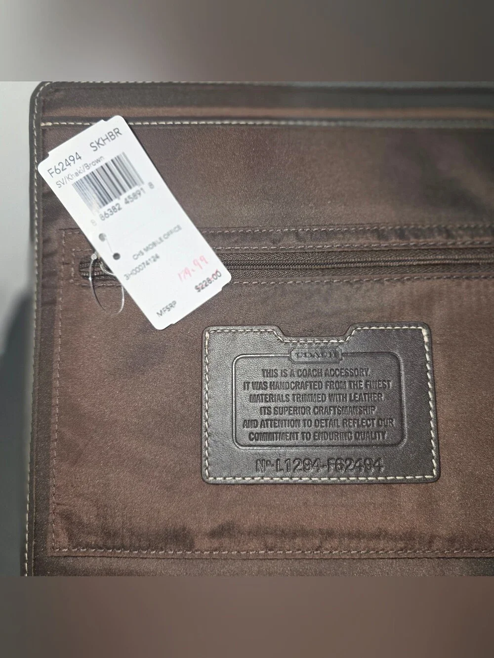 Coach Heritage Stripe Mobile Office Organizer